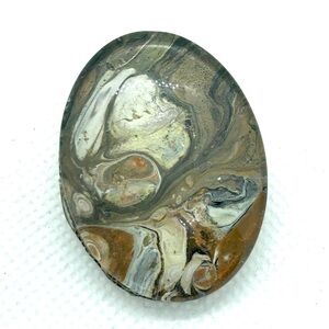 Oval Brooch pin hand painted glass dome handcrafted